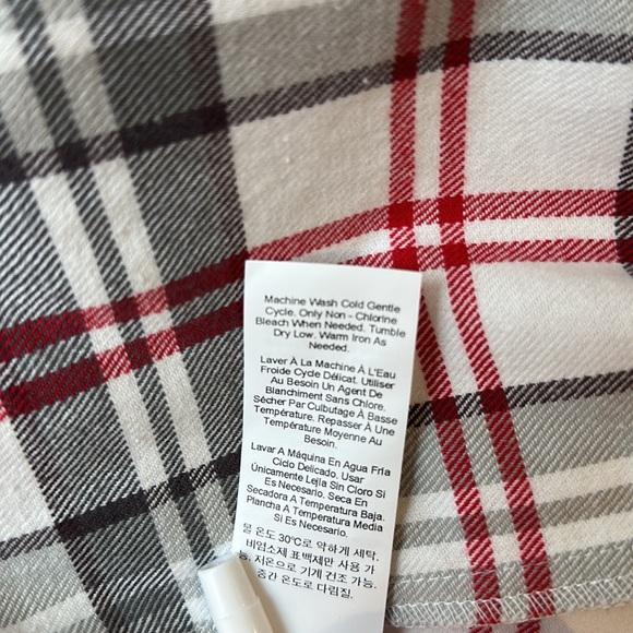 Pottery Barn Holland Plaid Robe Size Large/Extra Large Sherpa Trim - Picture 5 of 13